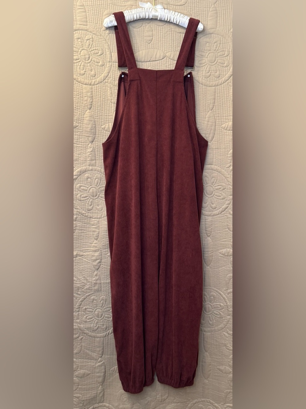 Burgundy Corduroy Bib Overall/Jumpsuit - Picture 6 of 9
